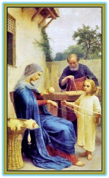 niño jesús ayudando a su madre